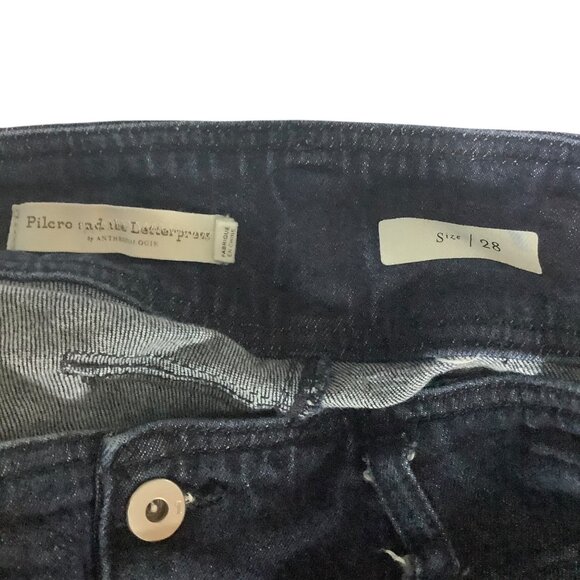 Pilcro & The Letterpress Dark Wash Slim Fit Denim Jeans Women Size 28 Cotton - Picture 3 of 7